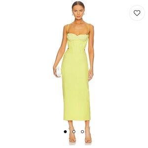Bardot Martini Midi Dress in Limoncello SzM/US 6